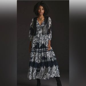 Anthropologie - Vineet Bahl Tiered Long Sleeve Dress